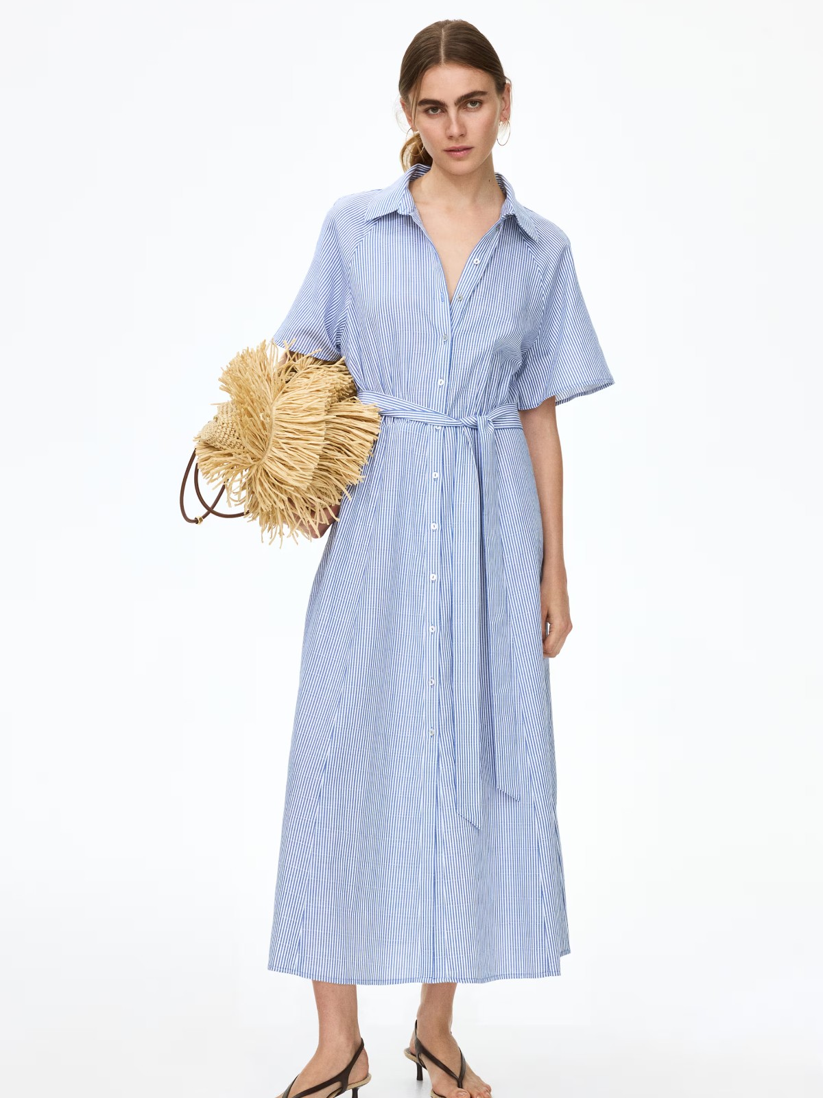 Tie-belt shirt dress alt