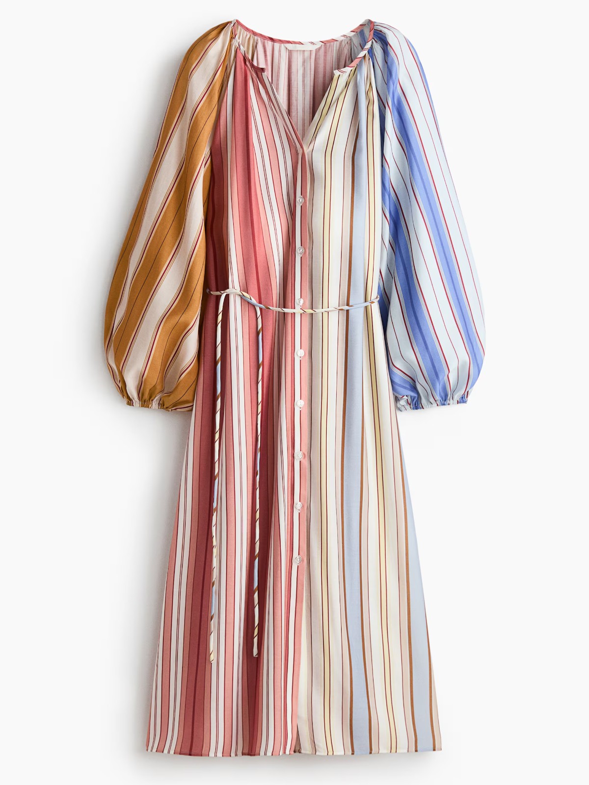 Balloon-sleeved shirt dress