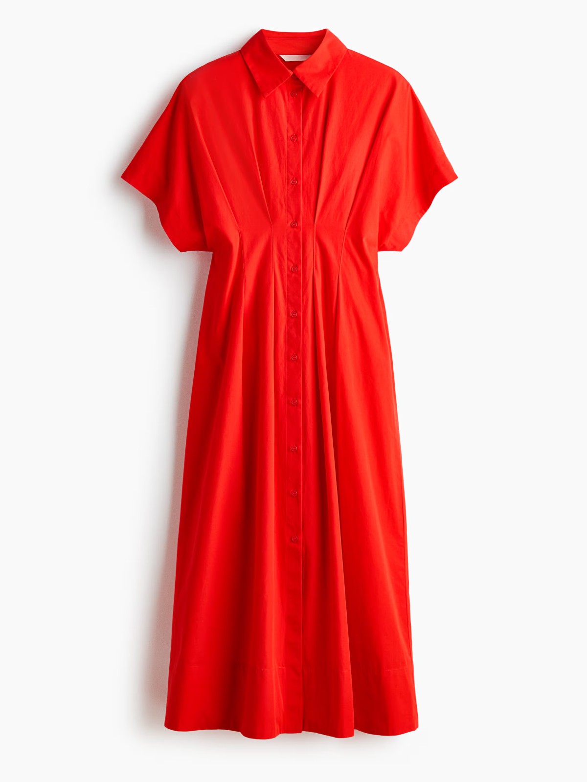 Waisted cotton shirt dress